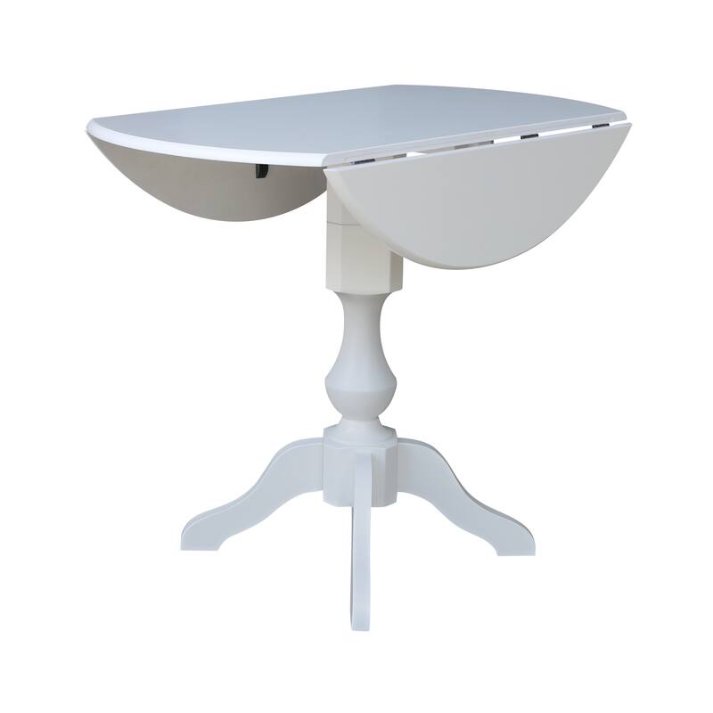42" Round Dual Drop Leaf Pedestal Table