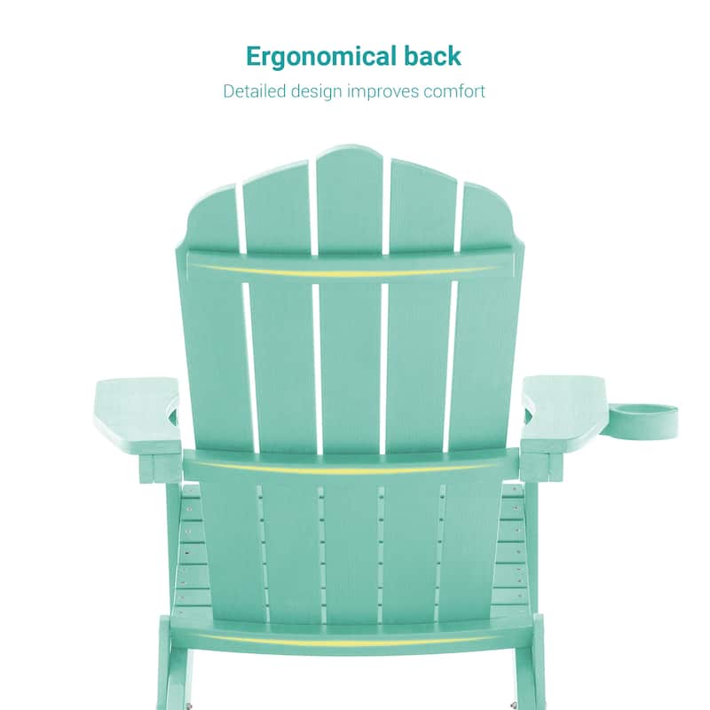 Bonosuki Set of 4 Folding Adirondack Chair Patio Fire Pit Chair