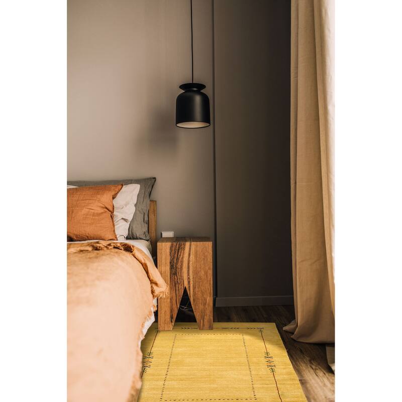 ECARPETGALLERY Hand Loomed Kashkuli Gabbeh Cream Wool Rug - 4'0 x 5'8