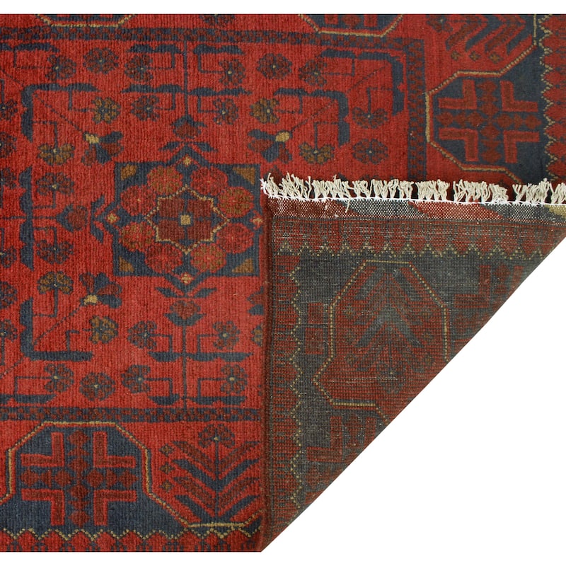 Khal Mohammadi Vingon Red/Navy Runner - 2'8" x 9'9"