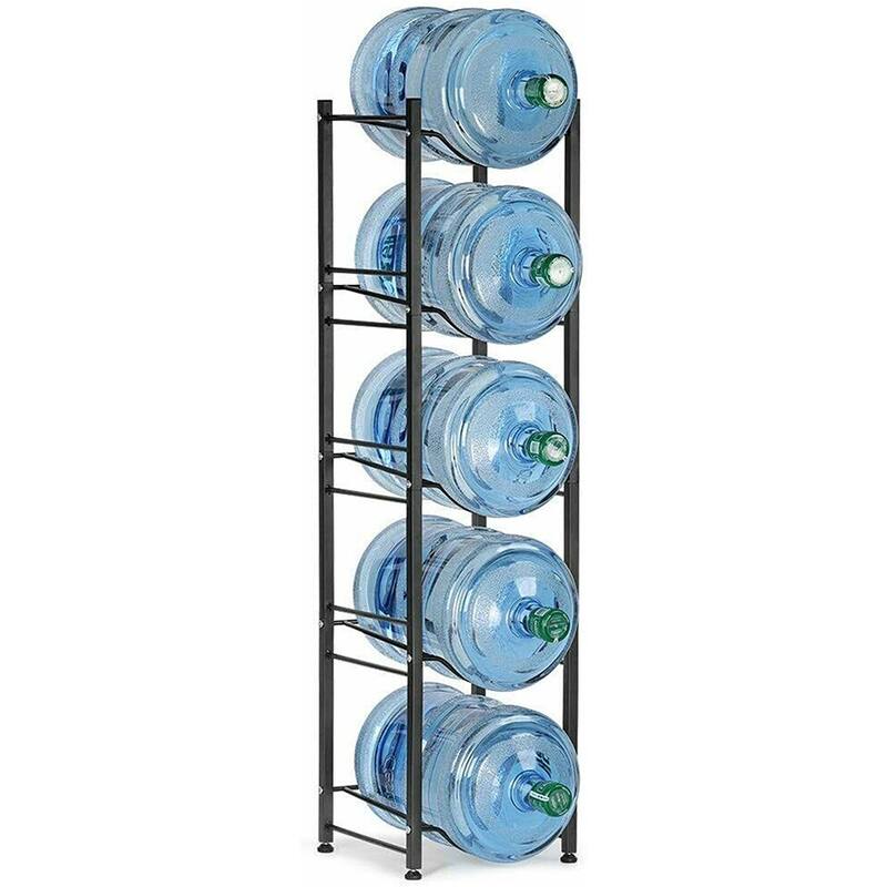 5 Gallon Water Jug Holder Water Bottle Storage Rack, 5 Tiers - Black