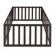 preview thumbnail 7 of 35, Minimal Design Twin Size Floor Bed with Safety Fence & Privacy Door