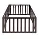 preview thumbnail 4 of 16, Twin Size Floor Bed Frame for Kids, Wood Montessori Floor Beds with Fence Rail for Boys Girls