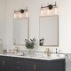 preview thumbnail 2 of 20, Modern Black Gold Bathroom Vanity Light Dimmable Wall Sconces with Cylinder Glass