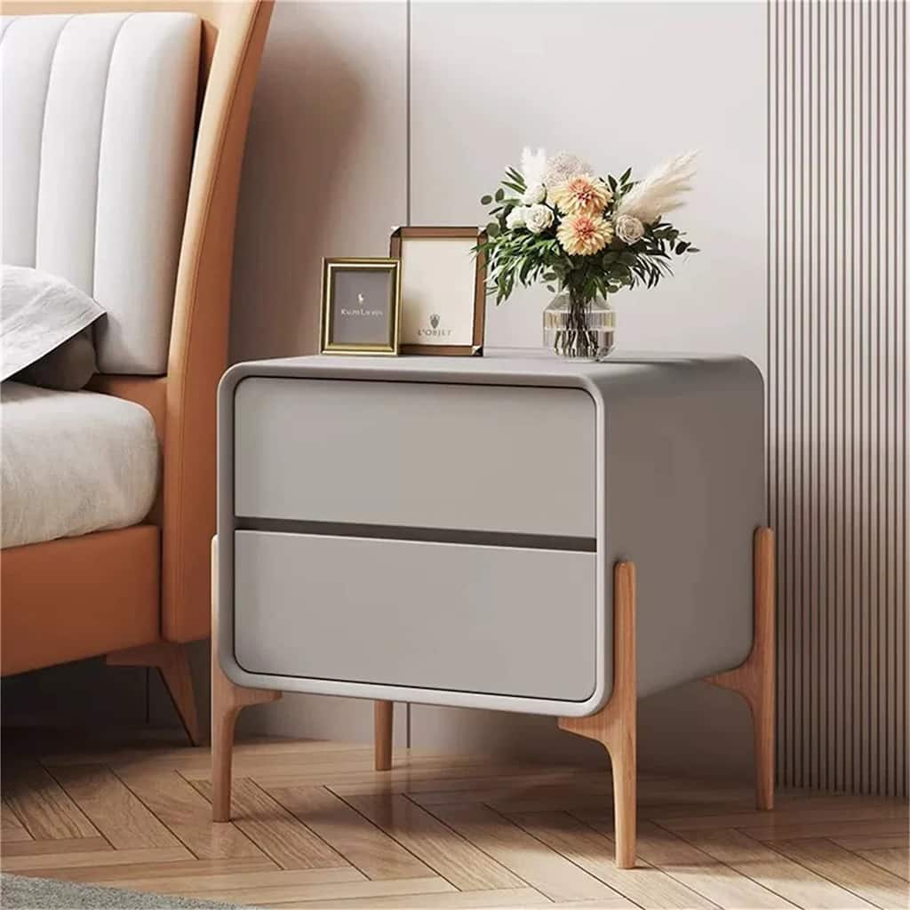 Elegant Silhouette Nightstand with 2 Drawers for Organizing Essentials