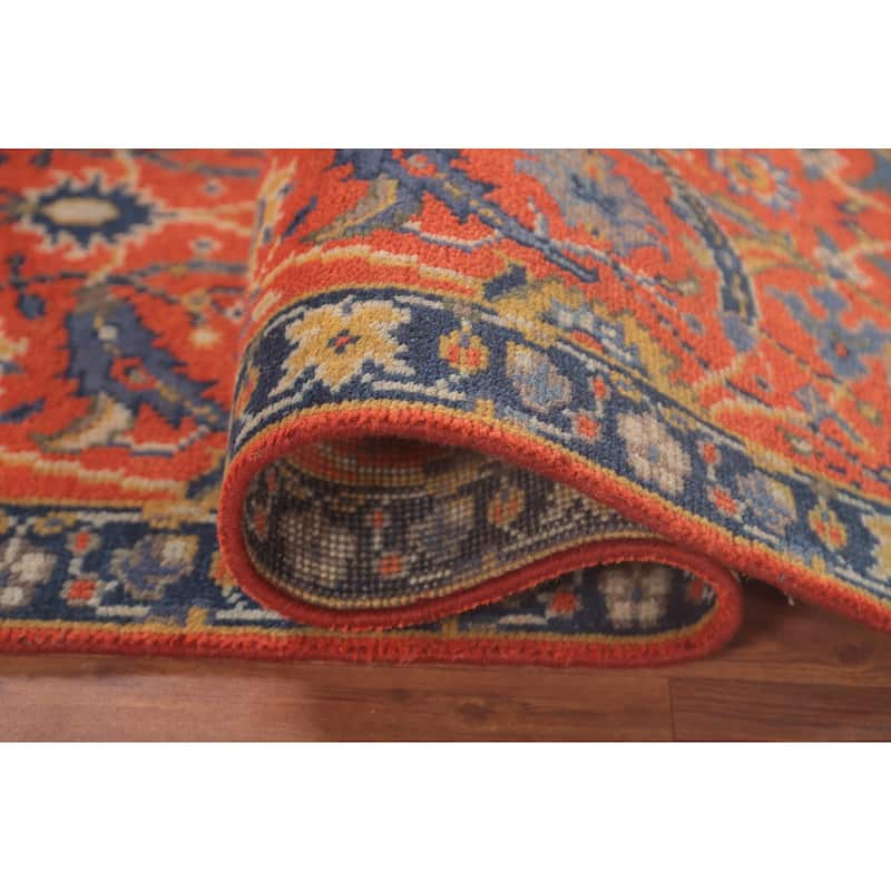 All-Over Floral Heriz-Serapi Oriental Runner Rug Wool Carpet - 2'6"x 7'11"