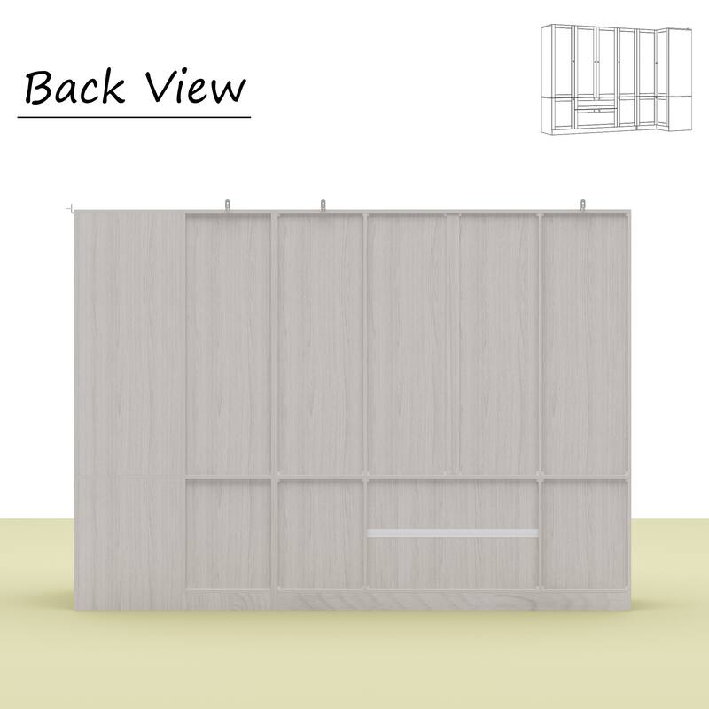 Modular Modern Glass Door Wardrobe:Storage Closet Solution Armoire