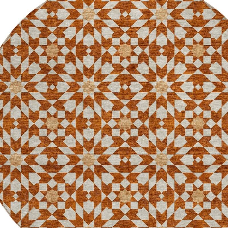HomeRoots Floral Medallion Transitional Rectangle Outdoor Rug