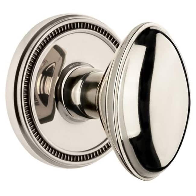 Grandeur Soleil Solid Brass Single Dummy Door Knob with Eden Prairie - Polished Nickel