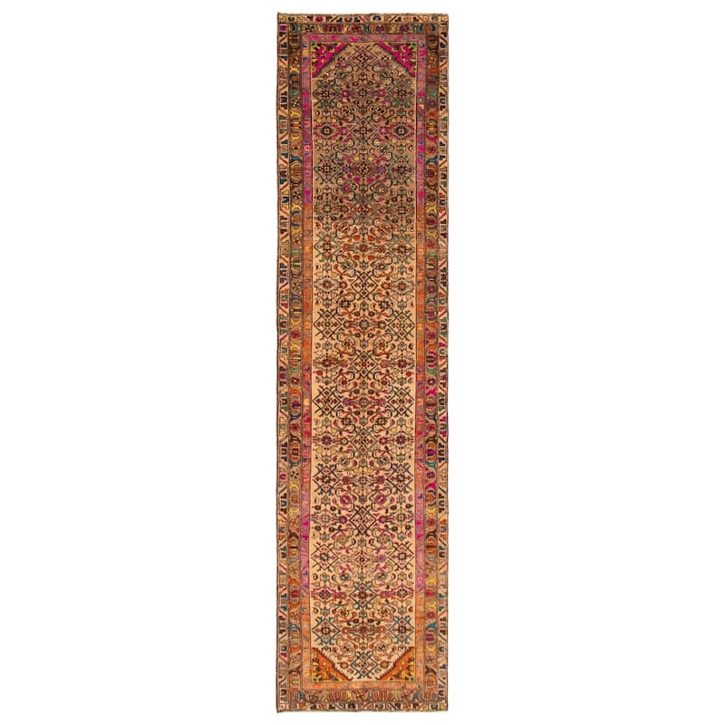 ECARPETGALLERY Hand-knotted Anatolian Vintage Tan Wool Rug - 3'3 x 13'4 - Tan - 3'3 x 13'4