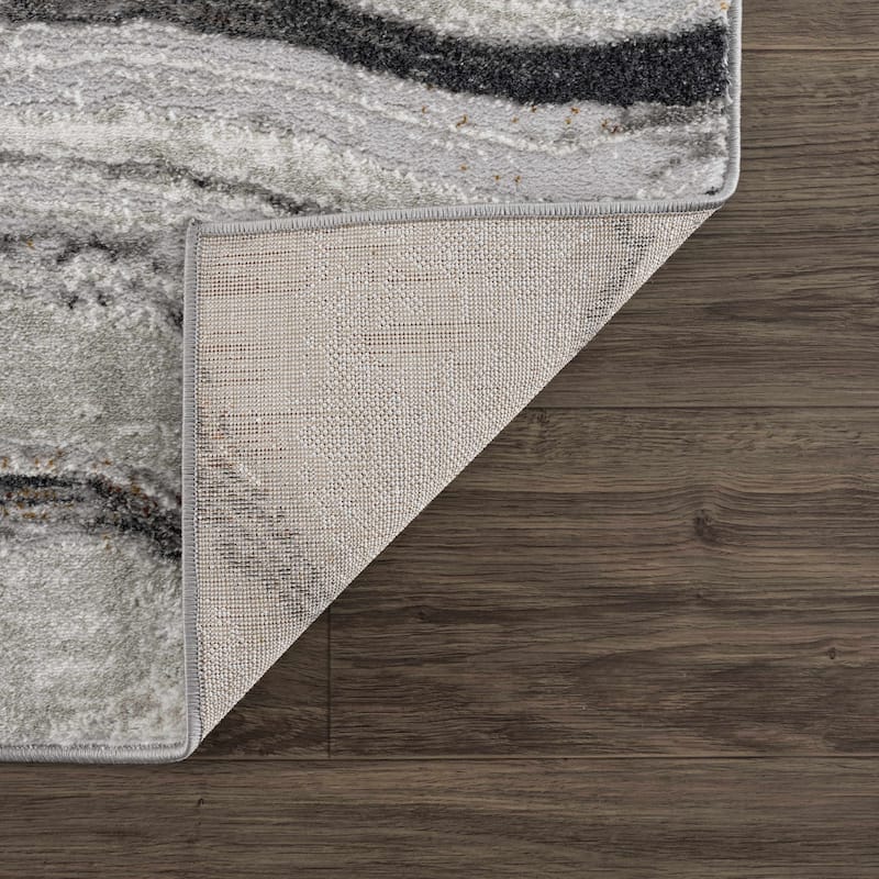 Hauteloom Liverpool Living Room, Bedroom Area Rug - Contemporary - Cream,Green - 7'10" x 10'