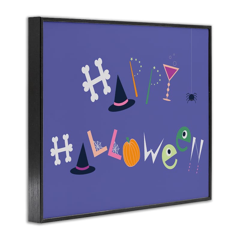Stupell Eclectic Happy Halloween Framed Giclee Art Design By Sazerelli Designs