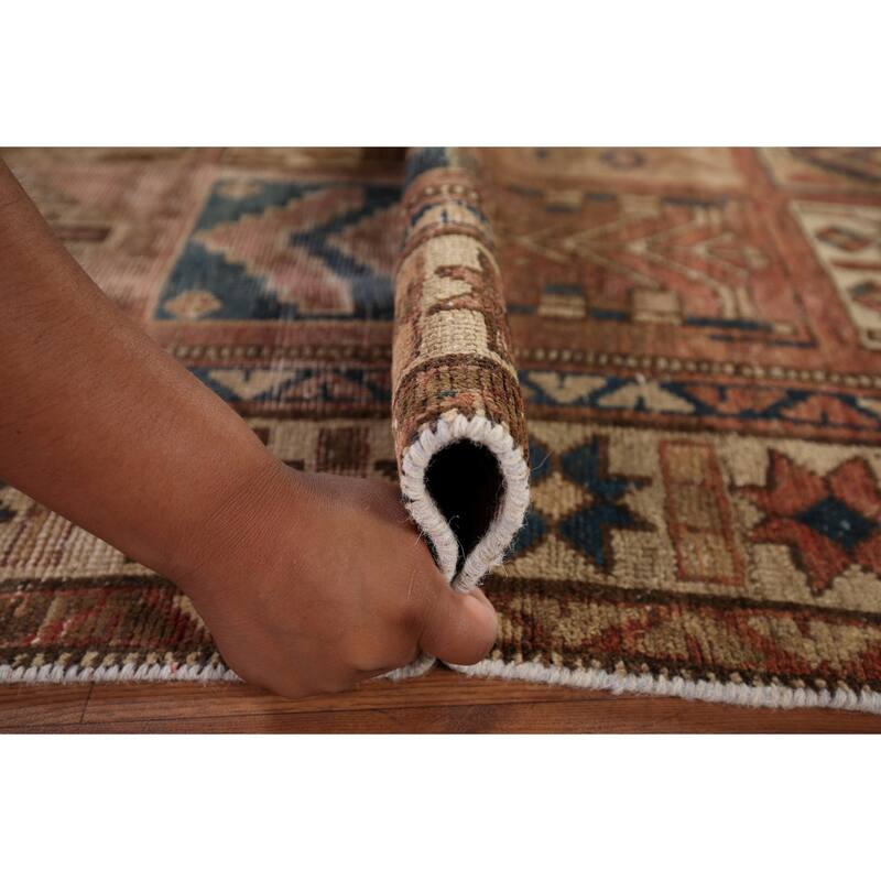 Distressed Bakhtiari Persian Antique Area Rug Handmade Wool Carpet - 5'2" x 11'0"