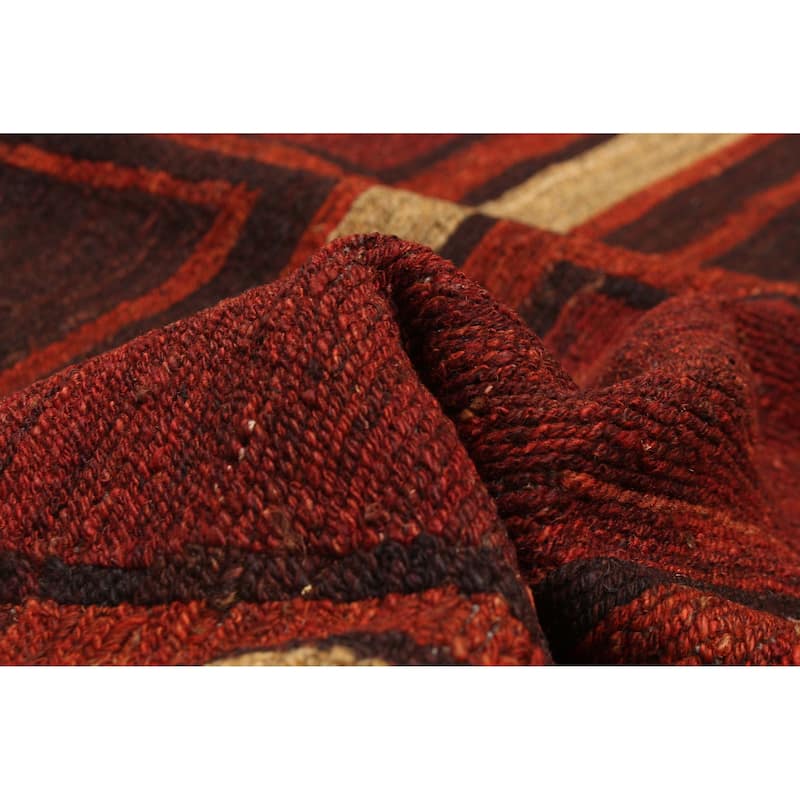 ECARPETGALLERY Flat-Weave Natural Red Wool Tapestry Kilim - 4'10 x 6'5