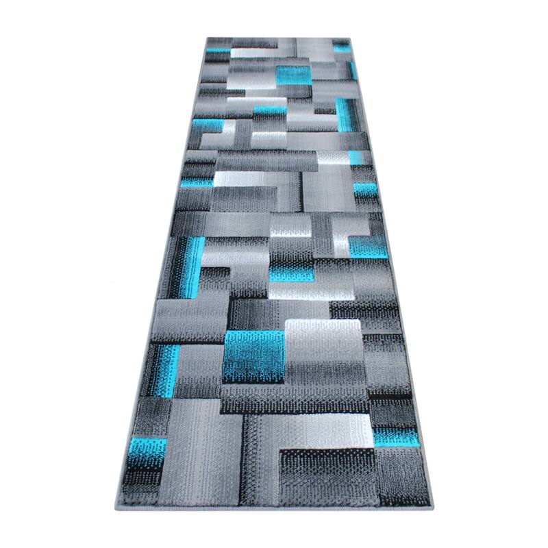 Modern Geometric Style Color Blocked Indoor Area Rug