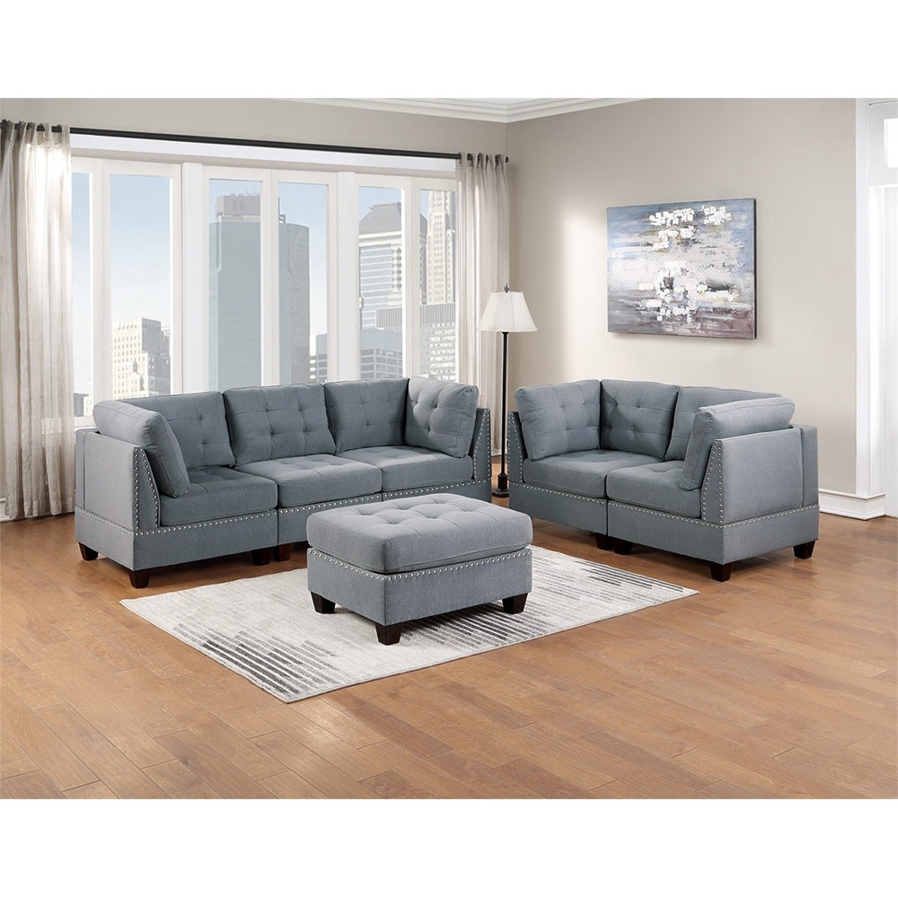 LinenLike Fabric Upholstered Cocktail Ottoman Comfortable choice, multiple functions, classic design, and cozy corners in
