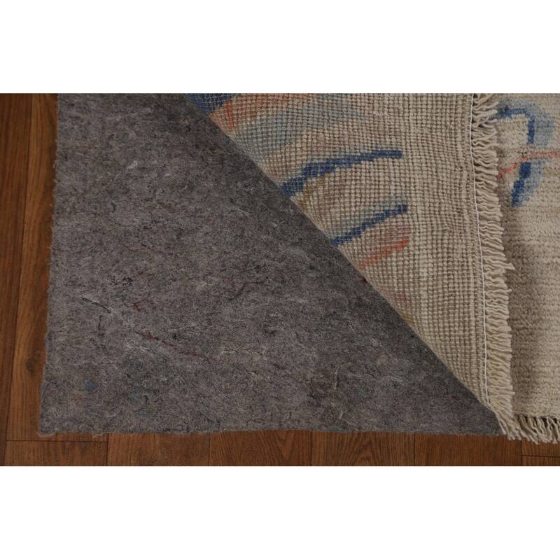 Hand Knotted Oriental 100% Wool Carpet Traditional Floral Beige & Ivories Art Deco Area Rug - 11' 8'' X 8' 11''