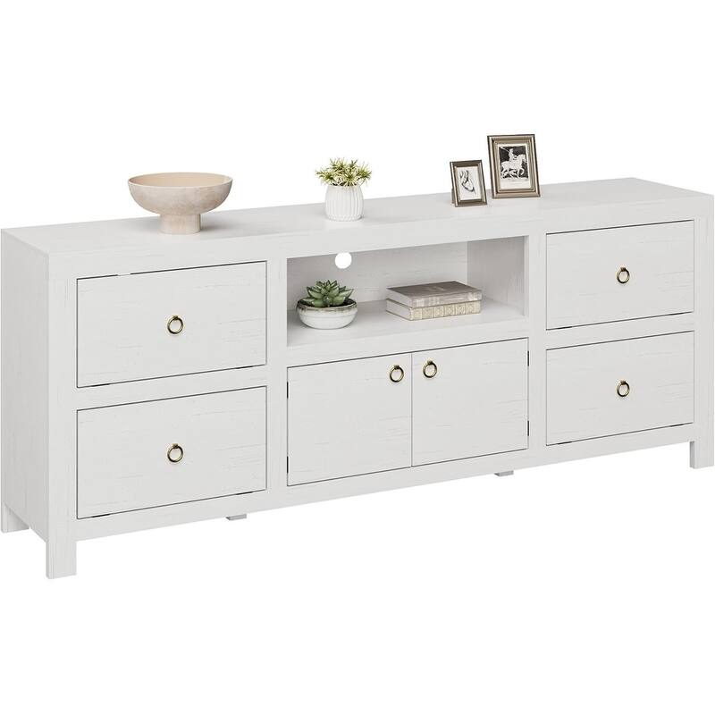 Farmhouse TV Stand for 80 Inch TVs 70" Entertainment Center Television Consoles Stands