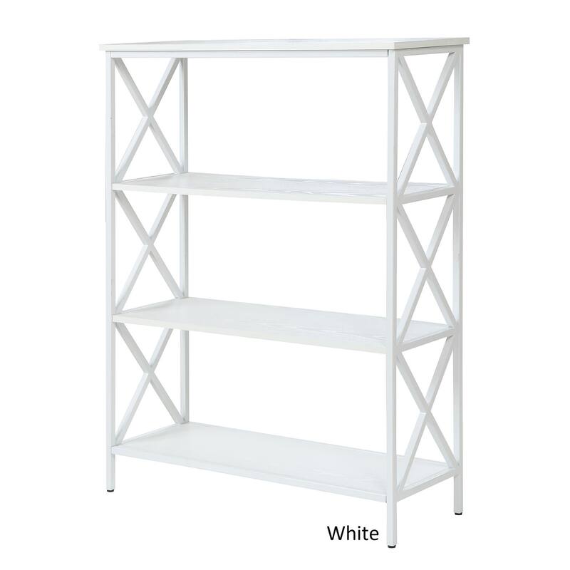 Carbon Loft Ehrlich Metal and Wood 4-Shelf Bookcase