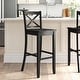 preview thumbnail 1 of 19, Linon Copper Grove Frunza Wooden 30-inch X-back Bar Stool Single - Black - Bar Height