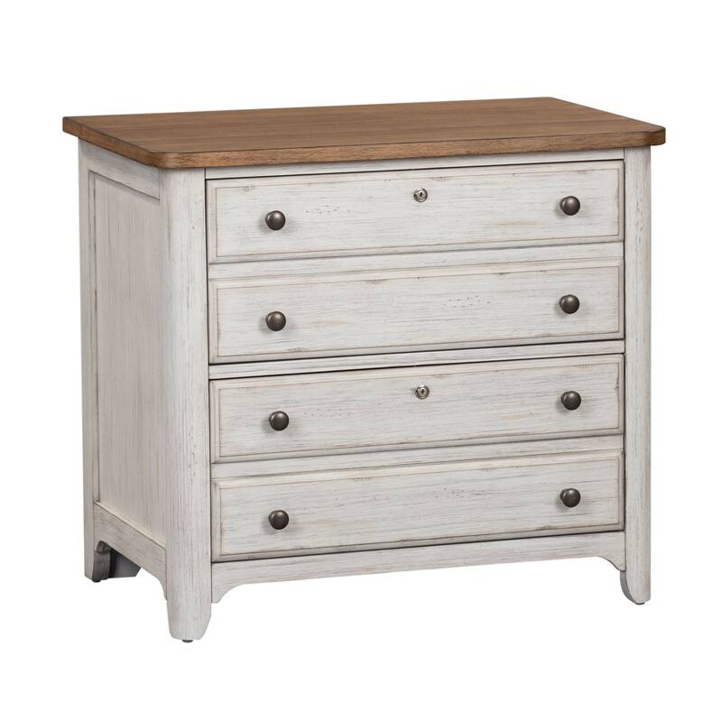 Farmhouse Reimagined Antique White with Chestnut Lateral File