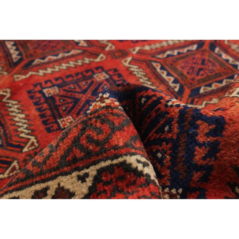 ECARPETGALLERY Hand-knotted Baluch Red Wool Rug - 3'11 x 6'11