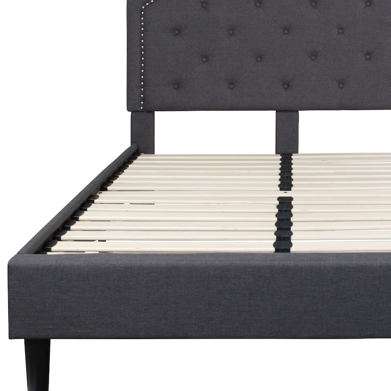 Arched Tufted Upholstered Platform Bed