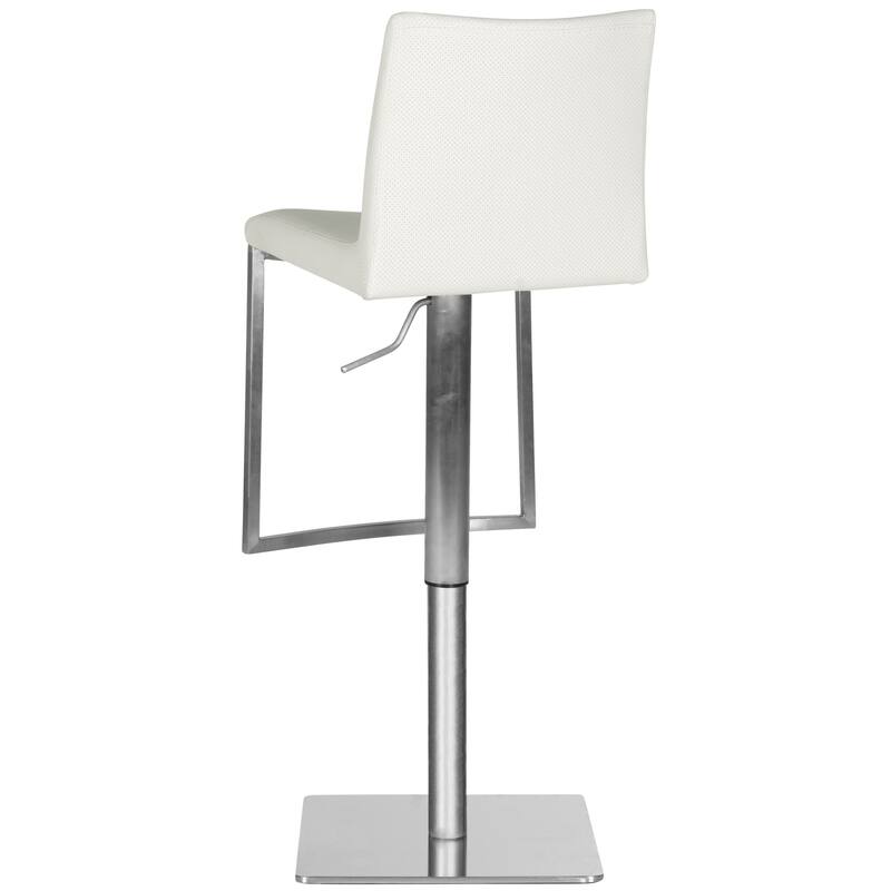 SAFAVIEH Verdell 22-31.9-inch White Leather Adjustable Swivel Bar Stool - 17.7" x 16.9" x 43.3" - 18Wx17Dx43H