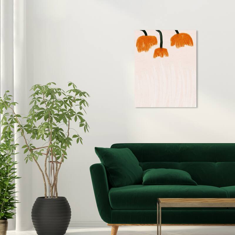 Wynwood Studio Canvas Abstract Hanging Tulips Orange Modern & Contemporary Wall Art Canvas Print - 20 x 24