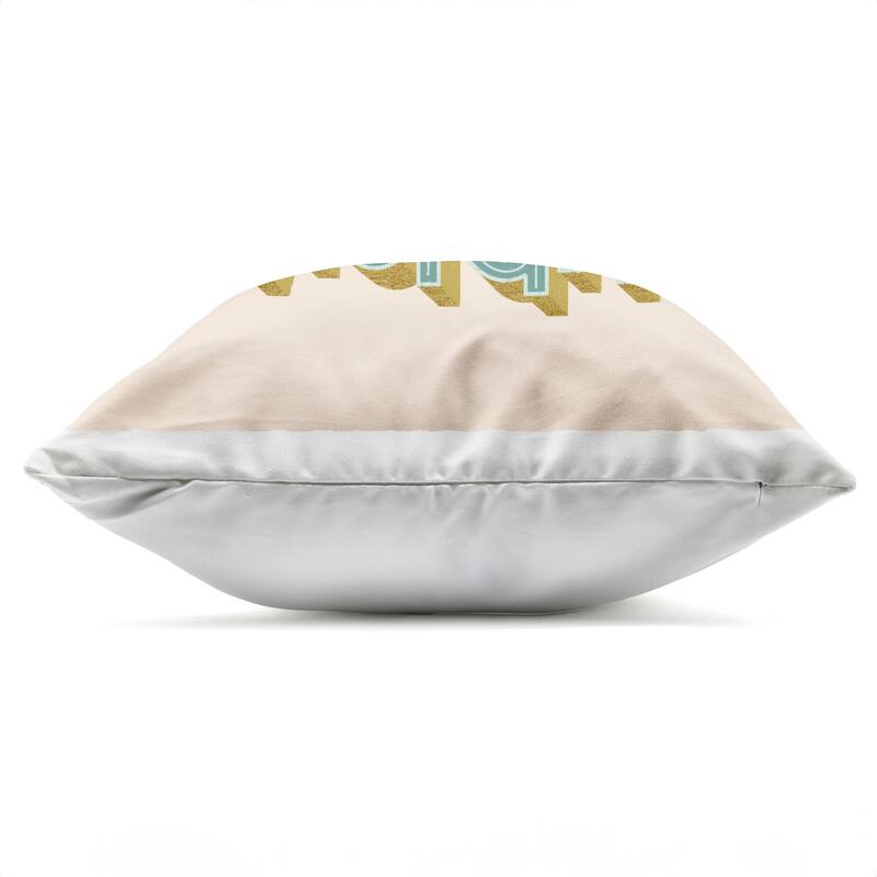 Stupell Know Your Worth Green on Beige Printed Outdoor Throw Pillow Design by Sarah Hickman