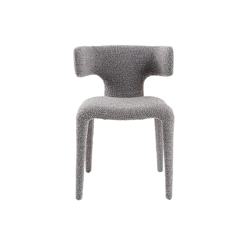 Brown/Gray Polyester Upholstered Metal Frame Dining Chair, Sturdy Dining Chair for Dining Rooms - 20.5