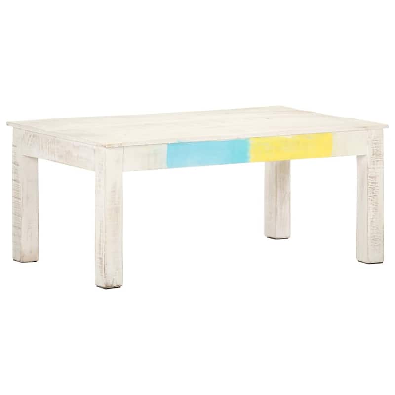 vidaXL Coffee Table White 43.3"x23.6"x17.7" Solid Mango Wood