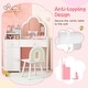 preview thumbnail 12 of 29, Costway Kids Vanity Table and Chair Set with Cloud-shaped Mirror Open - See Details
