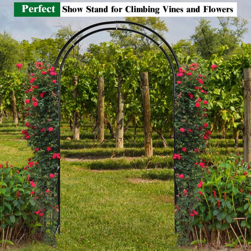 Costway 7.2Ft Garden Arch Steel Arbor Wedding Garden Decoration - See Details