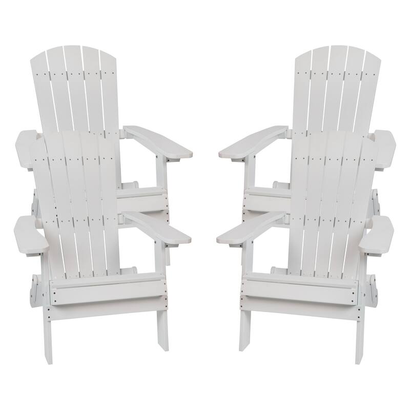 Poly-resin Folding Adirondack Indoor/Outdoor Patio Chair (Set of 4)