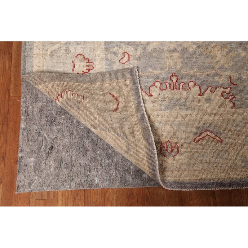 Vegetable Dye Oushak Turkish Area Rug Handmade Grey Wool Carpet - 8'4"x 9'11"