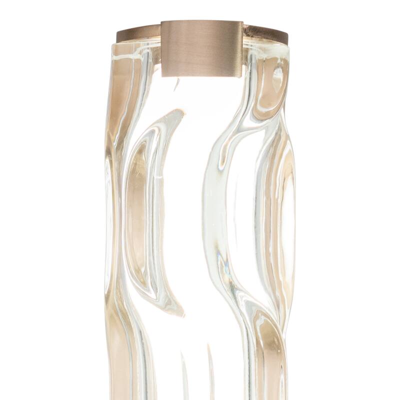 Marseille 1-Light Bathroom Vanity Lighting Fixture, Clear Wave Glass Shade, Dimmable, Integrated LED, Wall Mounted Sconce