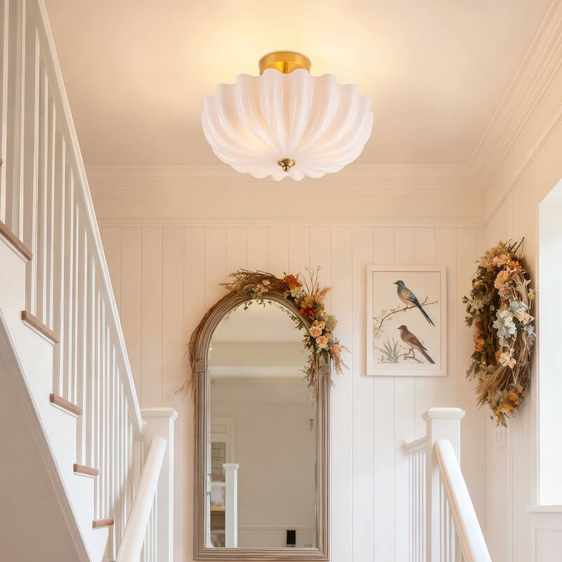 Starsky 3-Light 15.74in.W Opal Glass Flush Mount