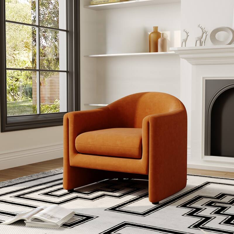 Modern Upholstered Barrel Accent Chair