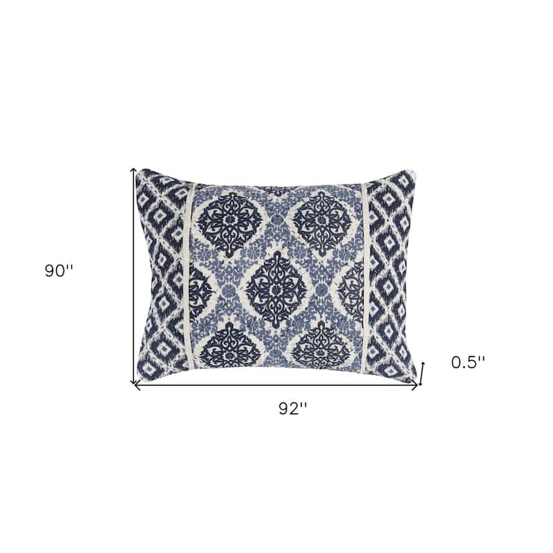 Indigo Queen 100% Cotton 300 Thread Count Machine Washable Down Alternative Comforter