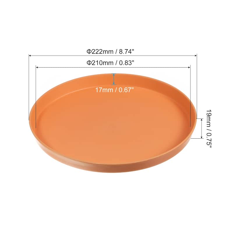 9" x 1" Round Restaurant Serving Trays, 3Pcs Food Service Tray, Orange - Orange