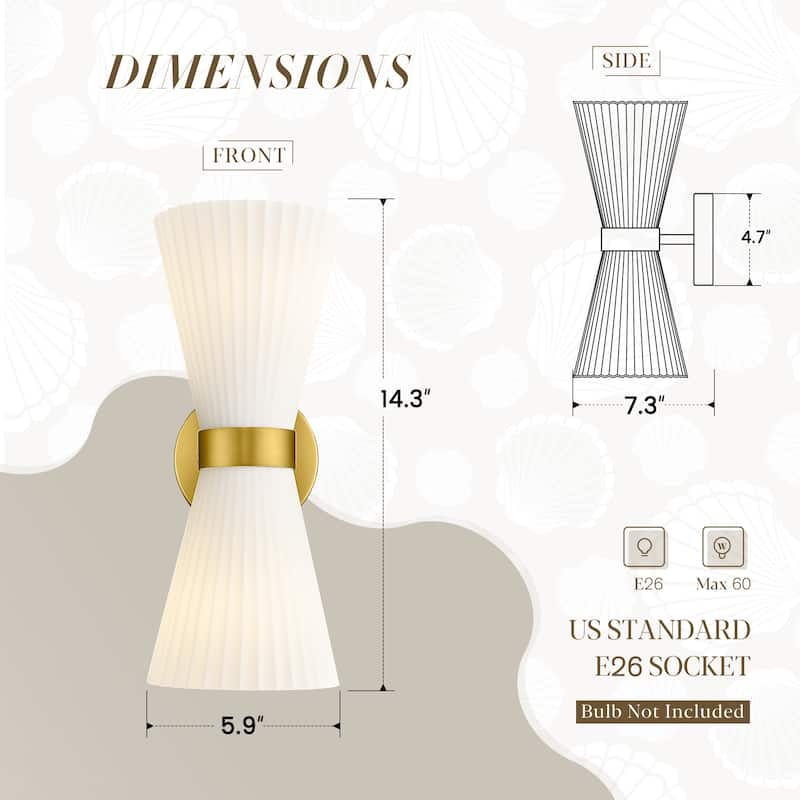 2-Light Wall Sconce, Bathroom Vanity Light