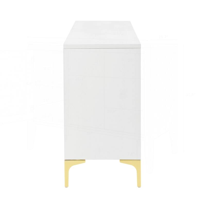 Luxurious 60"L Sideboard with 4 Doors and Rebound Device