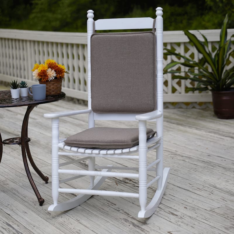 Solarium Indoor Outdoor Rocking Chair Cushion Set - Tan Solid