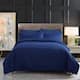 3-piece Fashionable Solid Embossed Quilt Set Bedspread Cover - Navy coin - King