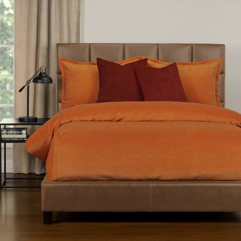 Mixology Padma 5 Piece Bed Cap Set with Sewn Corners - Orange - Twin