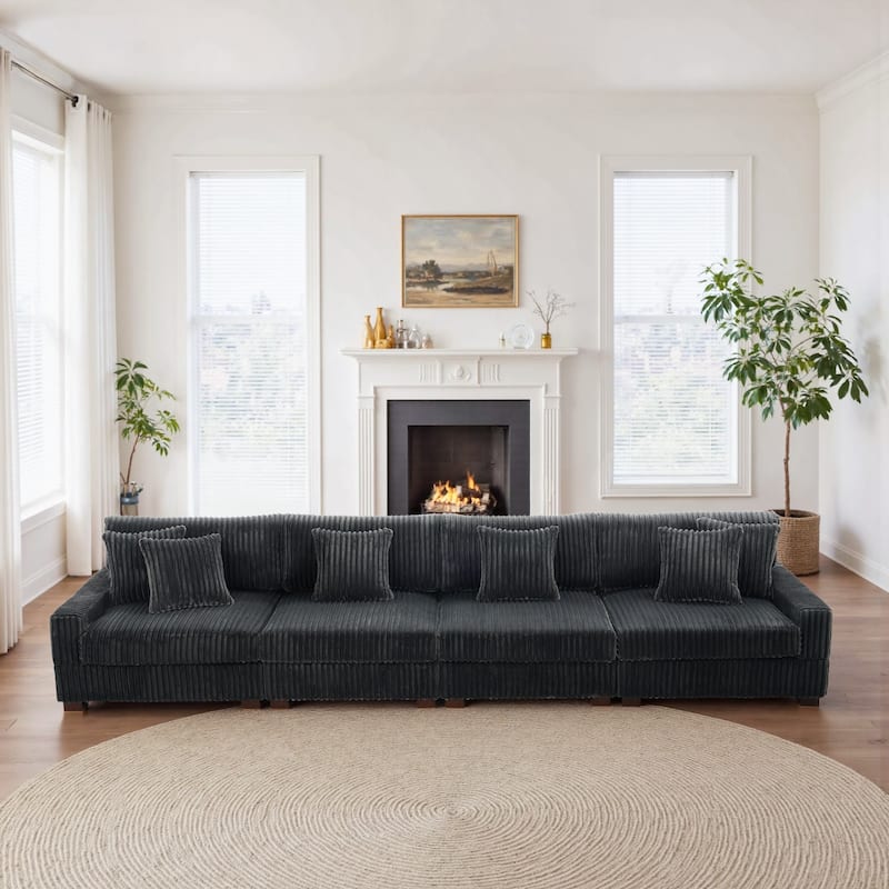 Anne 150" W Oversized Upholstered Modular Sectional Sofa