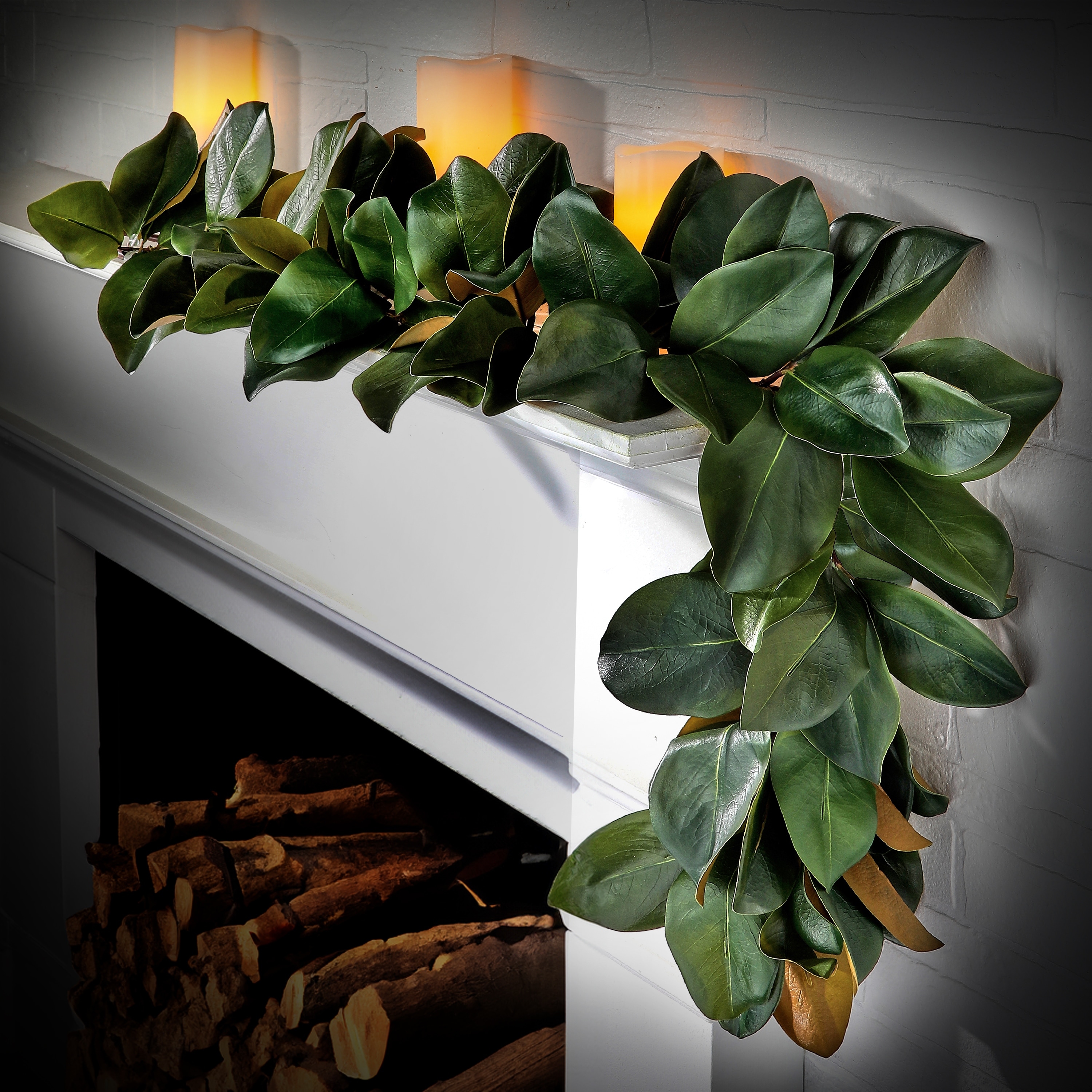 48" Natural Touch Magnolia Leaf Garland