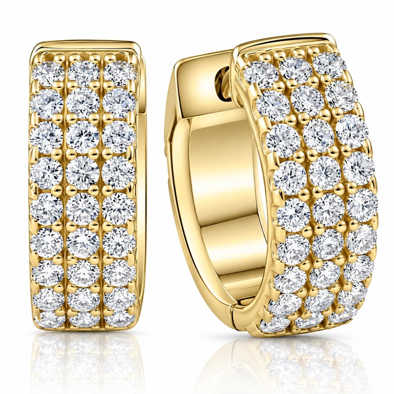 Bliss Diamond 1/2 Ct Diamond Hoops Women's Earrings Yellow Gold