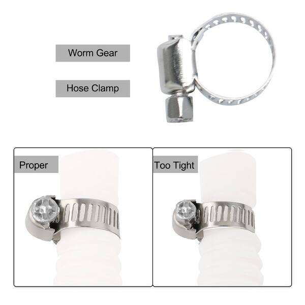 Size Range Worm Gear Hose Clamp Automotive and Mechanical Application Solarson Hose Clamp 3//8-5//8 inch 20 Pack Stainless Steel Adjustable 10-16mm Fuel Line Clamp for Plumbing